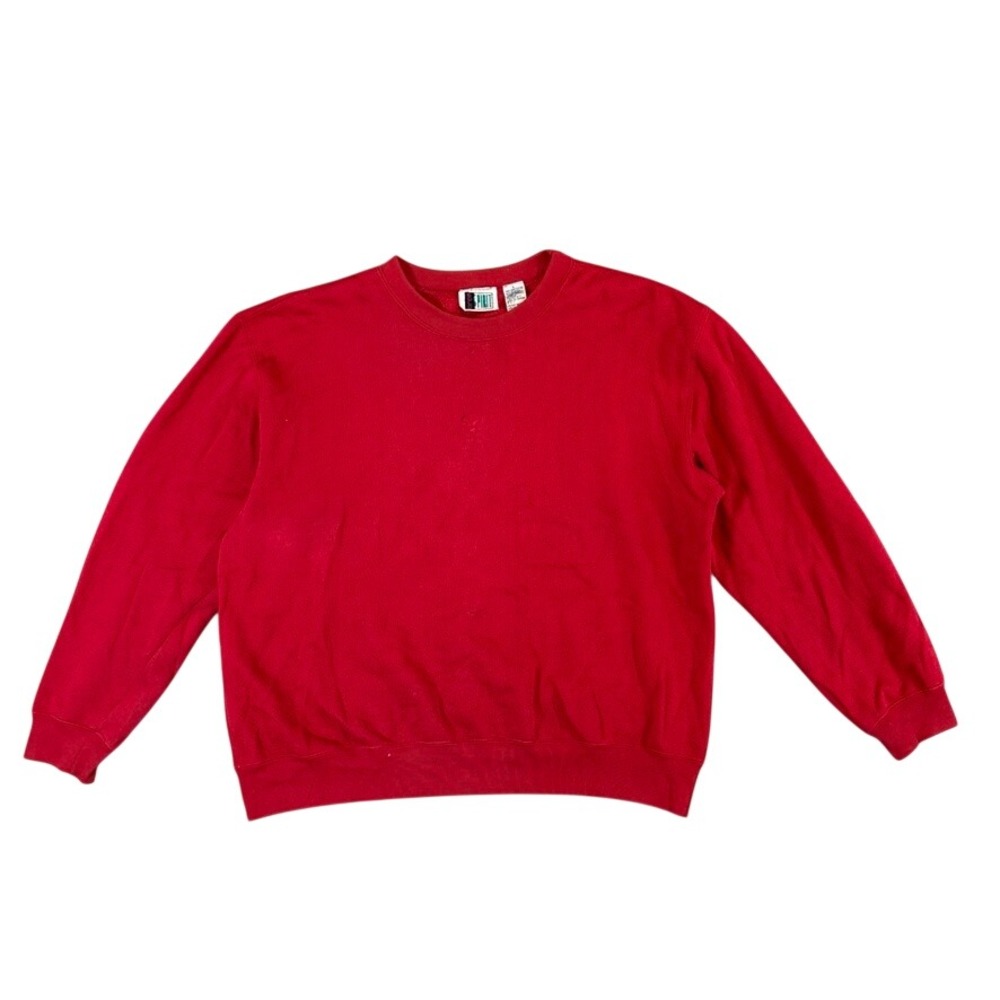 Bold Spirit Vintage Red Crewneck Sweatshirt Large Cotton Blend Fleece Pullover